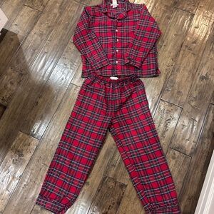 Pottery Barn Kids Red and Black Plaid Pajama Set